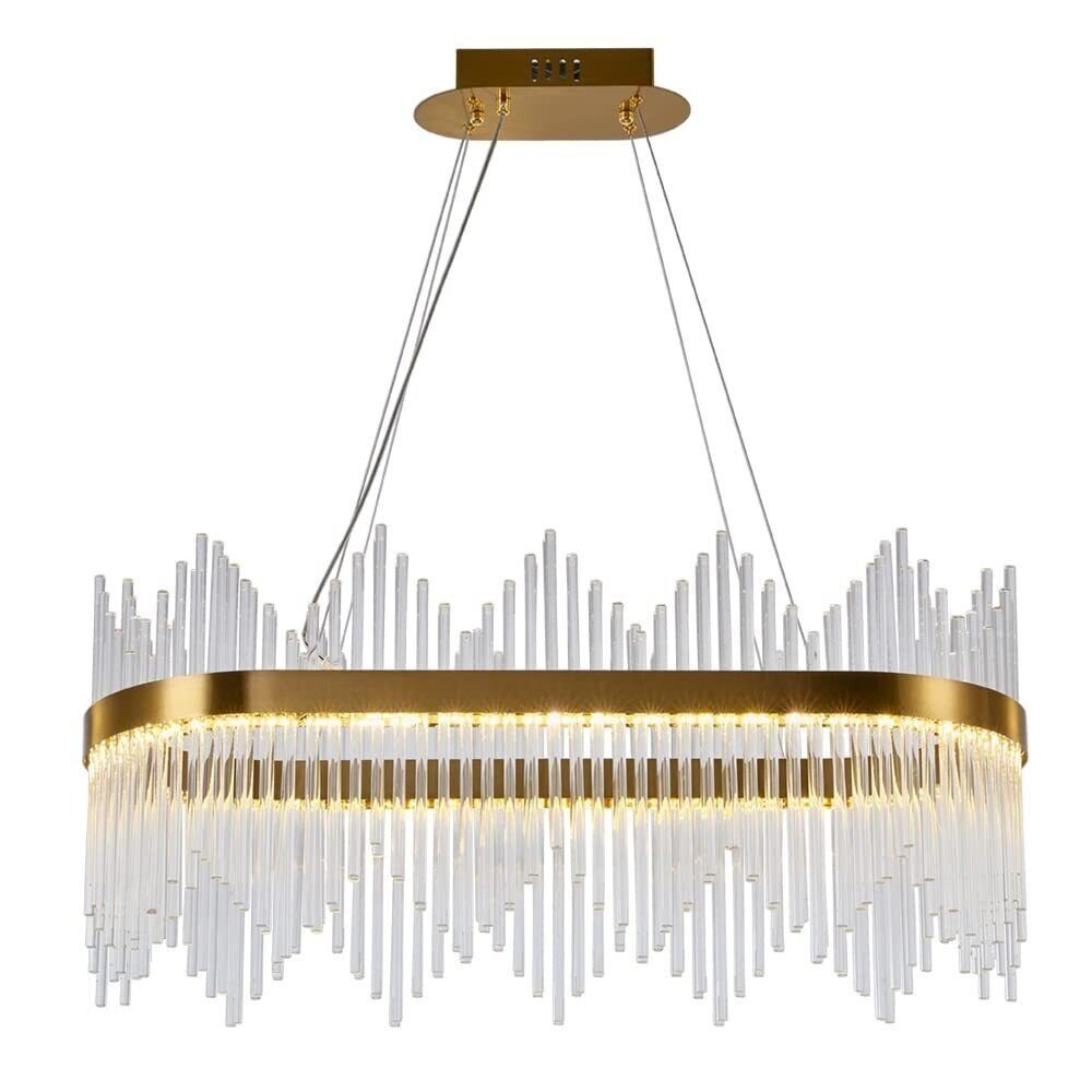 WABON Modern Crystal Chandelier Gold Raindrop Oval LED Pendant Light Luxury
